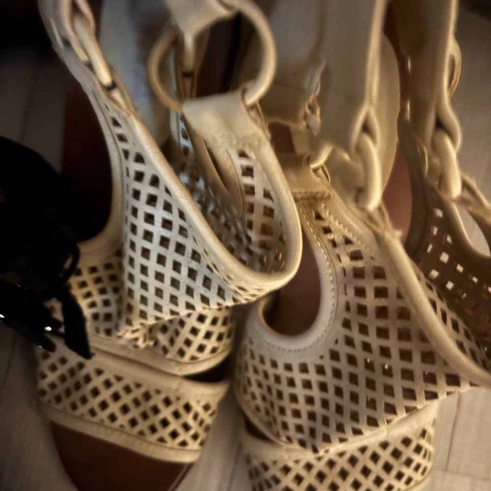 Torrid Cream Sandals with Perforated Design